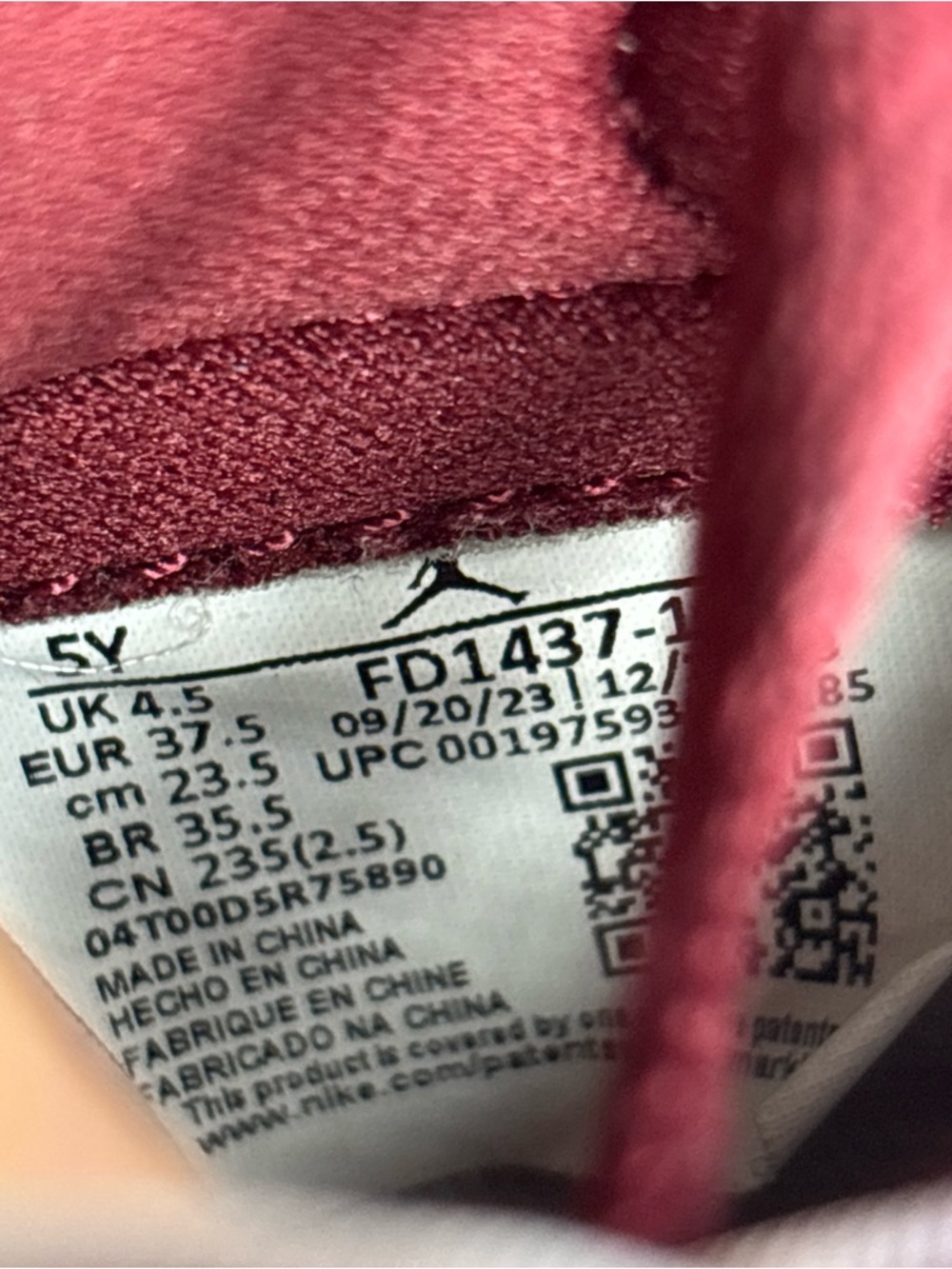 Nike Air Jordan 1 Retro High OG Women 6.5 (5Y) Red Leather Basketball FD1437-160 - Picture 11 of 12
